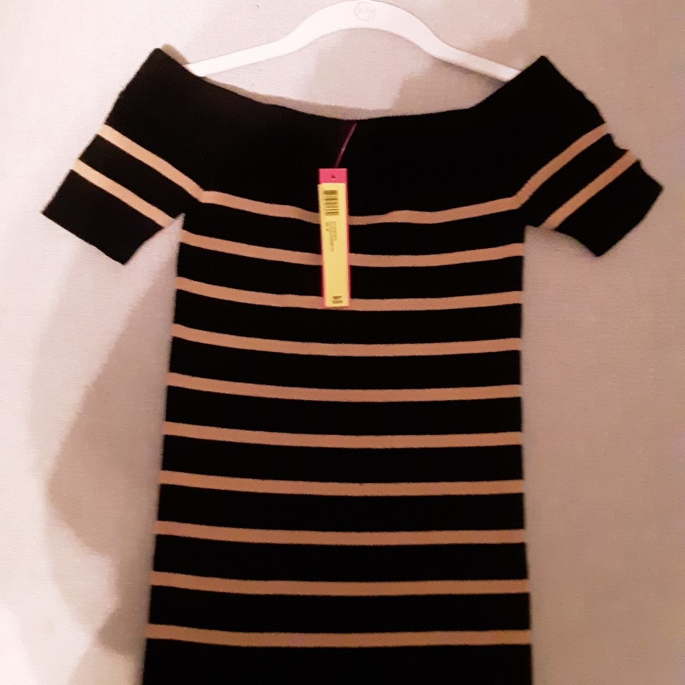 NWT XS Catherine Malandrino Black/Tan Sweater
